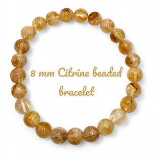 8 mm Citrine Unisex beaded bracelet